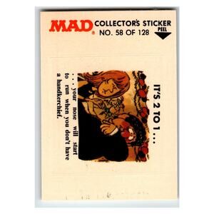 MAD Collector's Sticker No. 58 of 128 Fleer 1983